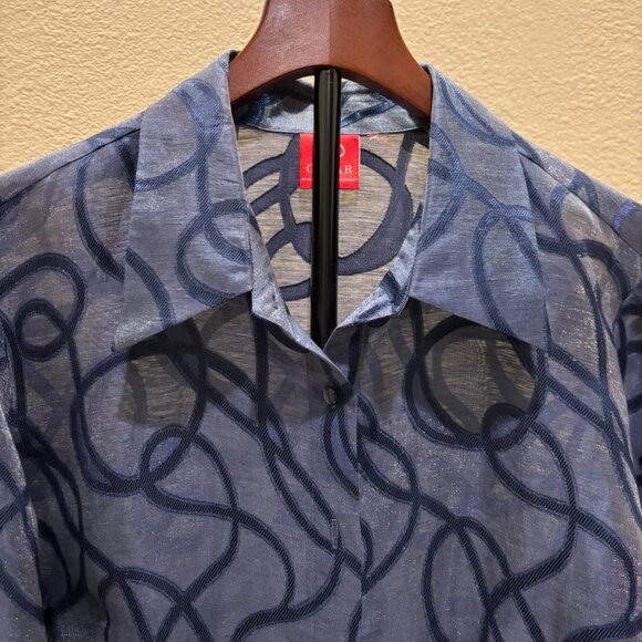 FINAL PRICE - Oscar de la Renta Women’s Silk Blend Embriodery Blouse GLAM Size L - Picture 5 of 6